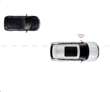 Top view diagram of the 2027 Eclipse Sportback EV detecting a car